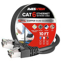 Shielded CAT 6 Ethernet Cable 10FT, Indoor High-Speed 10Gbps Snagless 10 FT by AvesView