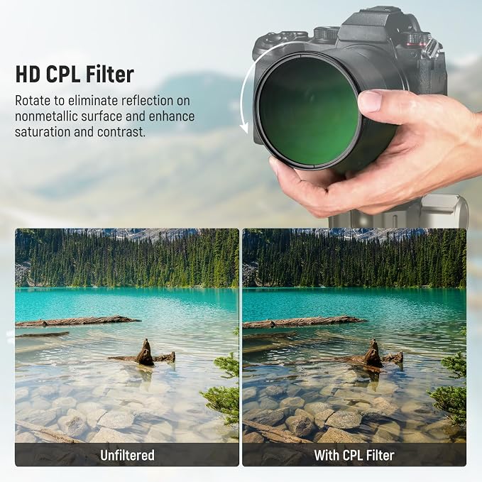 NEEWER 52mm CPL Filter with Lens Cap, Ultra Thin Circular Polarizing Filter - Image 3