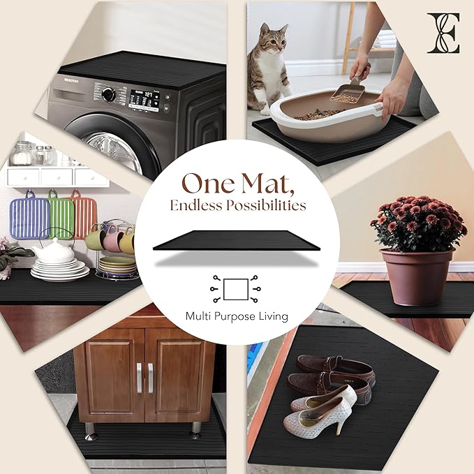 1 PC Washer and Dryer Top Cover Protectors 25" x 25", Laundry Machine Dust Guards (Onyx (Dark Grey))