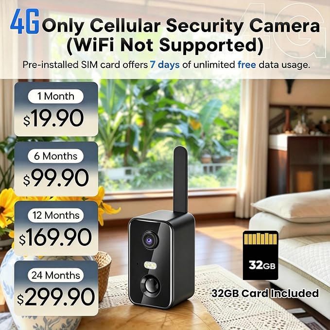 No WiFi Security Camera, 4G LTE Cellular Security Camera Battery Powered - Image 2