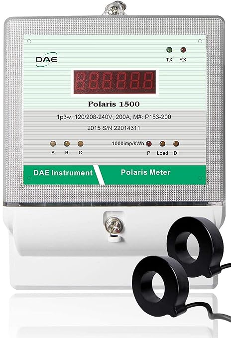DAE P153-200-S KIT, UL CTEP kWh Smart Submeter, 1 Phase 3 Wire (2 hot Wire, 1 Neutral), 200A, 120/240v, 2 CTs, RS485