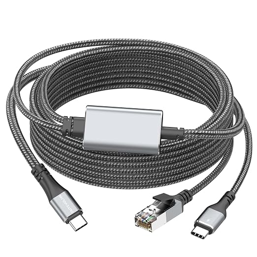 USB C to Ethernet Cable with Charging 15 Feet, USB-C Male 100W PD & Gigabit LAN - Image 7