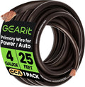 GEARit 4 Gauge Wire (25ft - Black Translucent) Copper Clad Aluminum CCA - Primary Automotive Wire Power/Ground, Battery Cable, Car Audio Speaker, RV Trailer, Amp, Electrical 4ga AWG 25 Feet