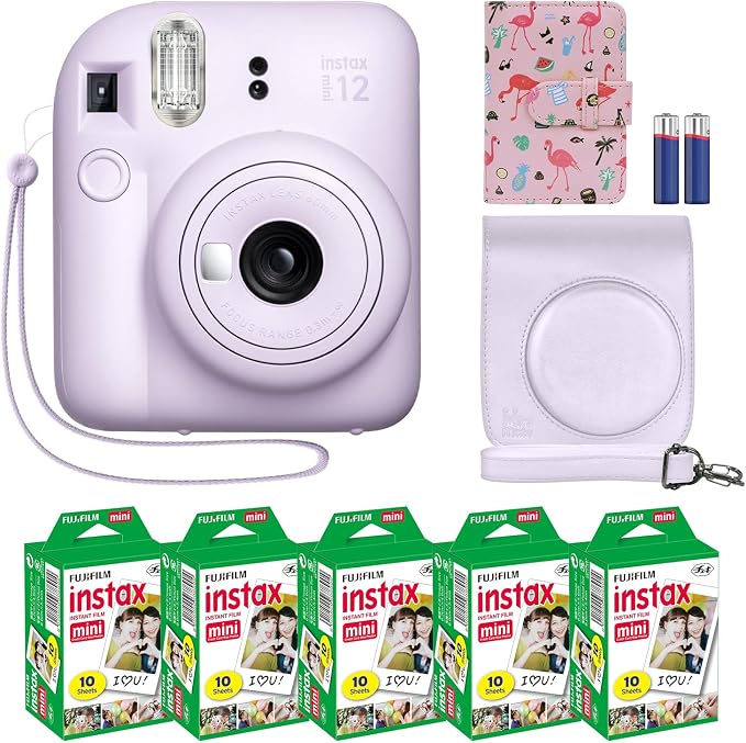 Fujifilm Instax Mini 12 Instant Camera + MiniMate Accessory Bundle & Compatible by FUJIFILM