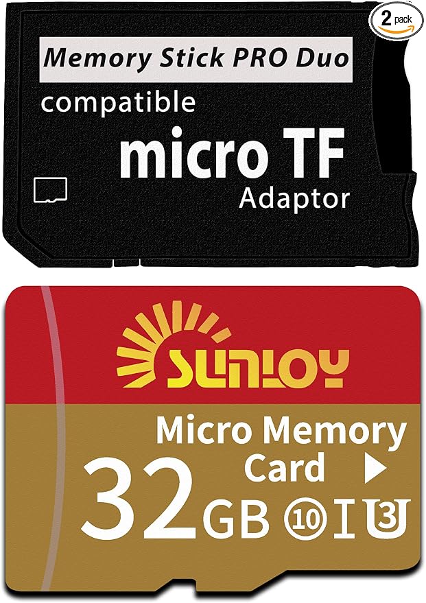 PSP Memory Stick Adapter with 32GB Micro SD Card, Micro SD/SDHC/SDXC to Memory by SUNLOY