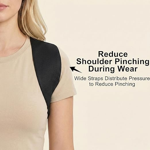 Full Back Posture Corrector for Women & Men – Pull-Back System Posture Brace – Wide Soft Straps, Breathable Mesh, Adjustable Support for Slouching, Rounded Shoulders & Upper Spine Pain Relief