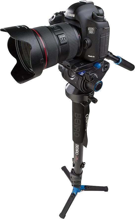 Benro Aluminum Series 4 Monopod w/ 3-Leg Locking Base and S6 Video Head - Image 3