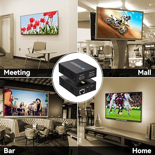 PVBCTCSID 400ft HDMI Extender Over Cat5e/6 1080P HDMI Monitor Extender Over Single Ethernet Up to 120m with Loop Output and Automatic EDID Functions