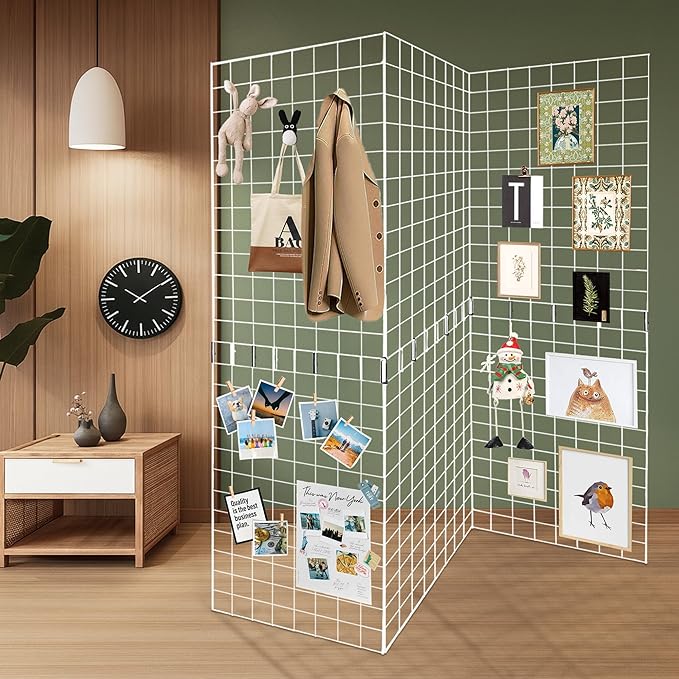 Koretech Grid Wall Panels 3 Pcs, Commercial Grade Gridwall Panels, Metal Grid Wall Panel Display Stand, You Can DIY 6 Pack 2'x3' or 3 Pack 2'x6', White