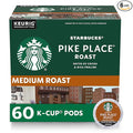 Starbucks K-Cup Coffee Pods, Medium Roast Hot or Iced Coffee, Pike Place Roast, 60 Keurig Pods