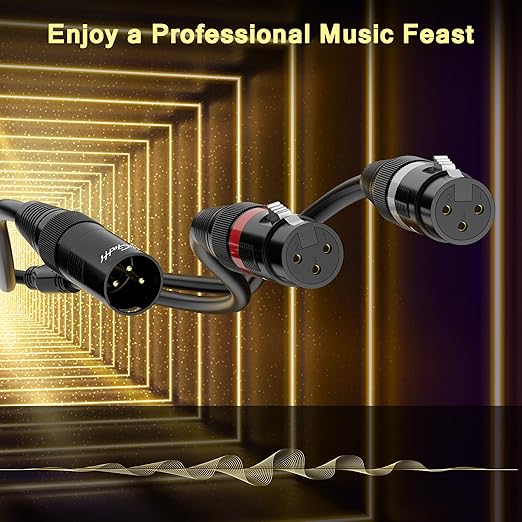 Mygatti XLR Splitter Y-Cable 50 FT, Gold-Plated 3-Pin Male to Dual Female Patch, Bi-Directional Balanced Microphone Adapter Cord, Oxygen-Free Copper