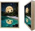URVIP LED Glowing Photo Frame, 3D Starry-Sky Blue Moon Wall Art, 9x12 Inches Dimmable Light Up Light Painting for Bedroom, Unique Aesthetic Decor, Great Birthday Gift for Women Men