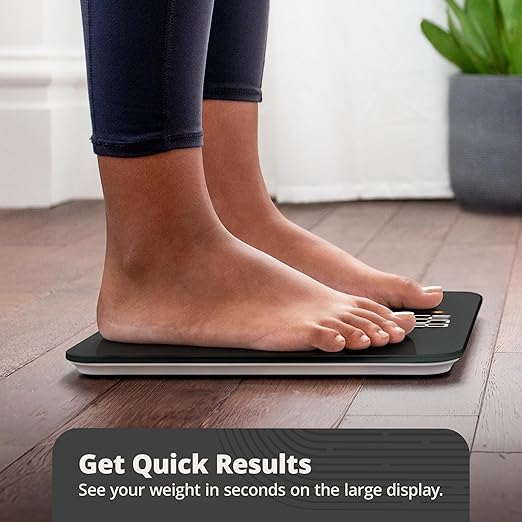 Greater Goods AccuCheck Digital Scale for Body Weight - Accurate Digital Bathroom Scale with High-Precision Sensors, Large Easy-to-Read Backlit Display, 400 lb Capacity, Auto Step-On (Black)