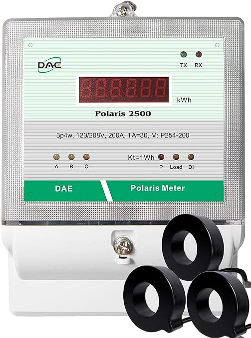DAE P254-200-S KIT, UL CTEP kWh Smart Submeter, 3 Phase, 200A, 120-480V, 3 CTs, RS485