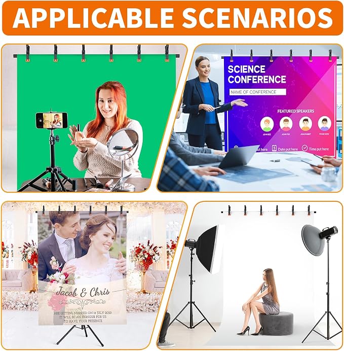 Forlogic Portable T-Shape Backdrop Stand Support Kit 8x5.3ft, Adjustable Photo - Image 7