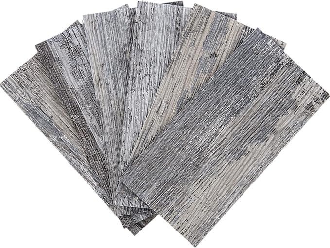 Art3d 102-Piece Peel and Stick Tile Backsplash for Kitchen Bathroom, 3in. x 6in. Stick on Subway Tile Distressed Wood Plank