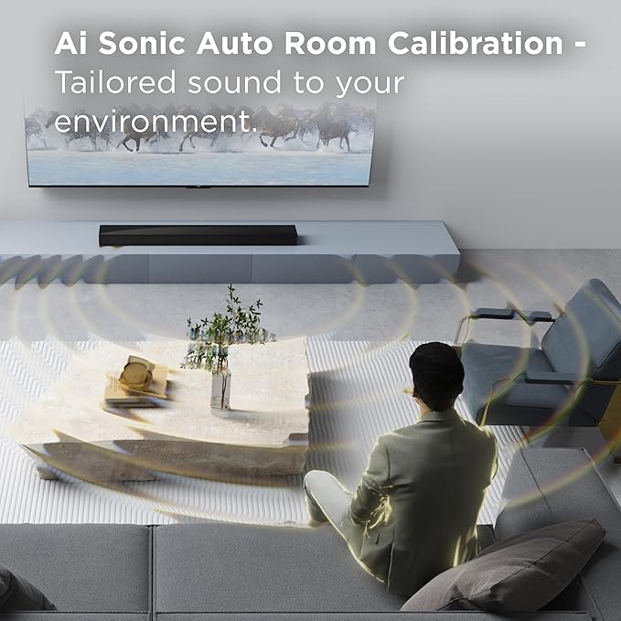 TCL Q65H 5.1 Sound Bar with Wireless Subwoofer for Smart TV | Dolby Atmos DTS:X Auto Room Calibration| 580W Power Bluetooth Home Theater Speaker with Bass | App Control & Remote Control | Latest Model