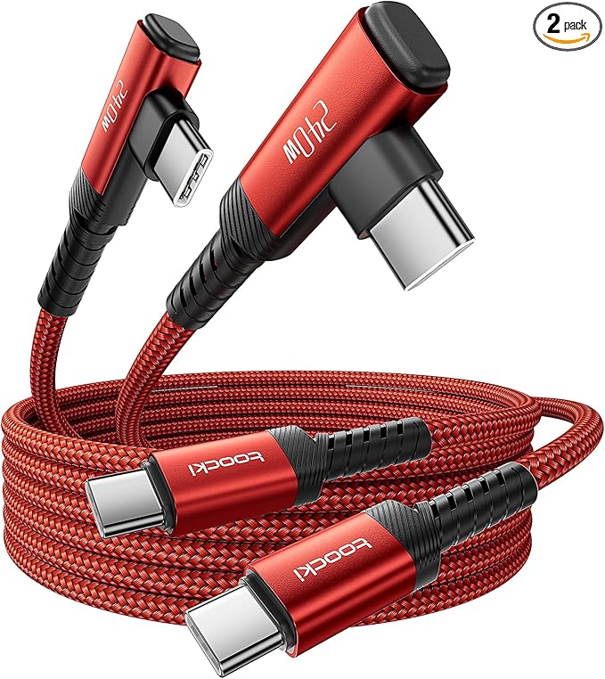 USB C Cable [2Pack, 3.3ft] 240W Fast Charging Type C Cord, Nylon Braided USB 2.0 Cable for iPhone 17 16 15 Pro Plus Pro Max Air, iPad Pro, Samsung Galaxy S24 S23, Switch, MacBook Pro, Pixel-Red