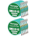 Fibergaga 10Pack-5M(16ft) OM3 LC to LC Fiber Patch Cable, Multimode Fiber Cable 50/125µm 10G/40G, OD-2.0mm Fiber Optic Cable Duplex LC to LC