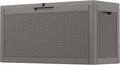 Outdoor Storage Box, 60 Gallon Outside Deck Box Waterproof, Resin Outdoor Storage Cabinet With Lockable Lid, Storage Bench for Garden Tools, Patio Cushions, Pool Tools, Package Delivery, Gray