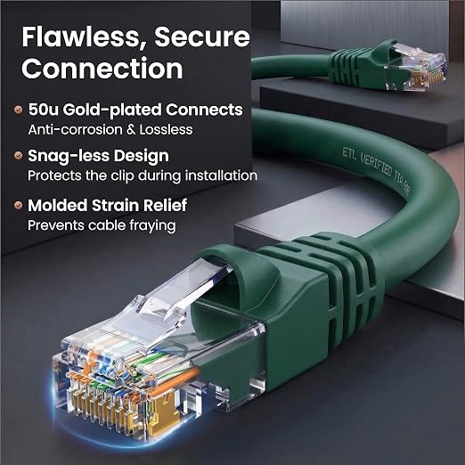 GEARit Cat 6 Ethernet Patch Cable 6 ft Green Cat6 Patch Cables 6ft - Image 4