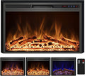 Electric Fireplace, 43" Electric Fireplace Inserts, Recessed Fireplace Heater with Remote Control, Adjustable Flame Colors, Timer&Overheating Protection, 750/1500W