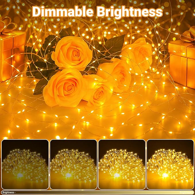 6-Pack 33FT 100 LED Fairy Lights Battery Operated with Timer, Twinkle Lights Indoor Outdoor 8 Modes for Bedroom Centerpiece Patio Jar Party Christmas Decoration Warm White