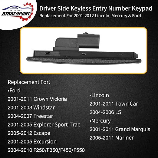 Driver Side Door Keyless Entry Number Keypad Button Actuator | Replacement - Image 2