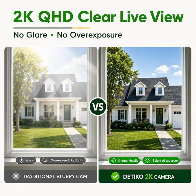 2K Window Camera, 5Ghz & 2.4Ghz WiFi Security Camera - Image 6