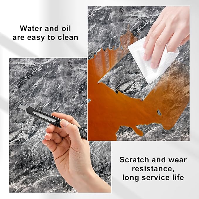 Wall Panels Peel and Stick，PVC Imitation Artificial Marble Tiles Sticker，10 pcs 23.6" L x 11.8" W，Heat-Resistant Backsplash Tile，Ideal for Kitchen Bathrooms Living Rooms Bedrooms.