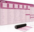 Baziabbo Office Desk Mat, Excel Cheat Sheet Keyboard Mat, Excel Shortcut Desk Pads,Non-Slip Excel Mousepad with Stitched Edges for Computer (Sheet Pink)