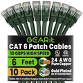 GEARit Cat 6 Ethernet Patch Cable 6 ft Green Cat6 Patch Cables 6ft by GEARit