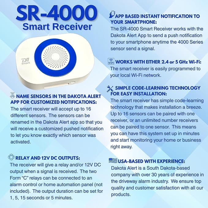 Dakota Alert SR-4000 Smart Receiver – Wi-Fi Wireless Alarm Receiver - Image 4