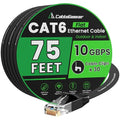 Cat 6 Ethernet Cable 75 ft, Indoor&Outdoor, High Speed 10Gbps Flat Internet by CableGeeker
