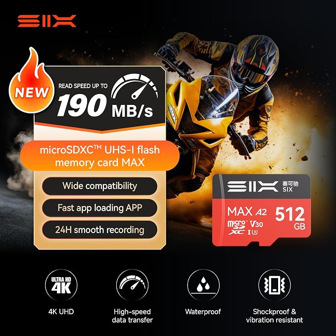 SIX M200 256GB Micro SD Card Read Up to 190MB/s - Image 2