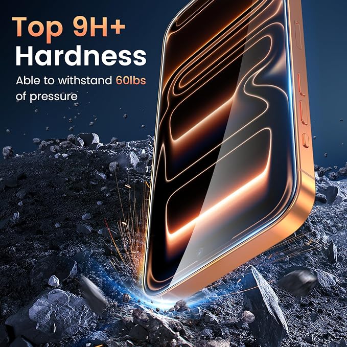 Fotbor Compatible with 3 Pack iPhone 17 Pro Screen Protector with 1 Set Camera - Image 2