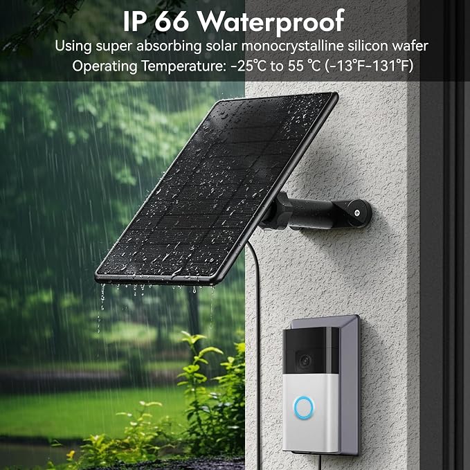 6W Solar Panel for Ring Doorbell, Solar Panel for Latest Model Video Doorbell - Image 5