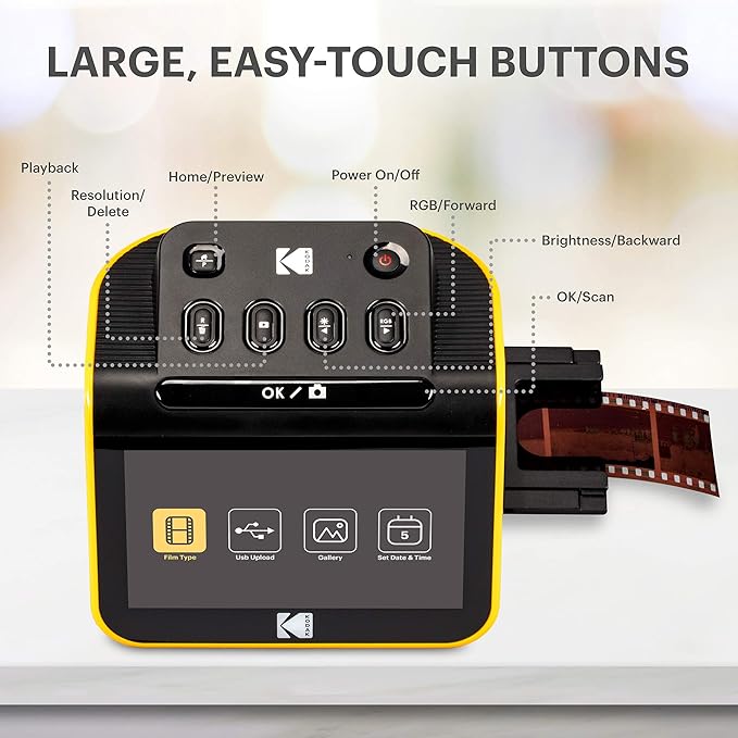 KODAK Slide N SCAN Film & Slide Scanner Digitizer with 5” LCD Screen, Quickly Convert Negatives & Slides to Digital 22MP JPEG Photos, Compatible with 135, 126 and 110 Film & Slides
