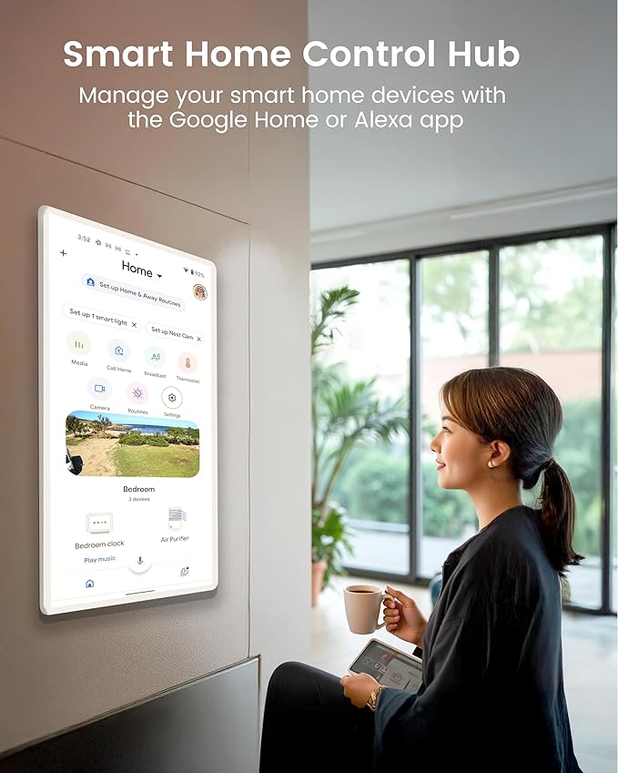 Viewzio 24 Inch Digital Planner Wall Planner Touch Screen Chore Chart Syncs All Android Tablet Apps To Do List Notepad Electronic Smart Calendar Digital for Family Meal Planner Support Via App Store Wall Mount White (24 Inch)