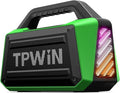 TPWIN Bluetooth Speaker - 80W Loud Rugged Outdoor Speakers, IPX6 Waterproof, 20H Playtime, Deep Bass, Lightshow, TWS, BT 5.3 Wireless, Portable for Travel Hiking Camping Beach Pool - Green
