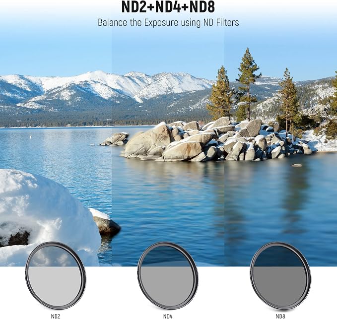 NEEWER 77mm ND Lens Filter Kit: UV, Lens Hood and Lens Cap Compatible - Image 2