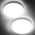 SunRider 2-Pack LED Flush Mount Ceiling Light Fixture, 6000K Cool White, 2400LM, 12 Inch 24W 240W Equiv. Round Flat Ceiling Lights, Non-Dimmable
