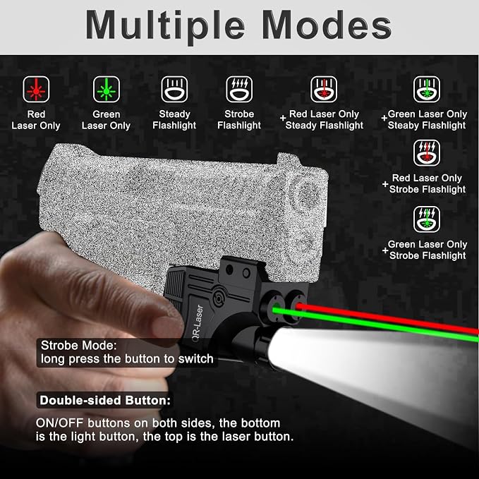 Red Green Purple Blue Laser Light Combo, 800 Lumens Tactical Flashlight Laser - Image 4