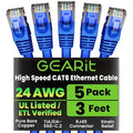 GEARit Cat 6 Ethernet Patch Cable 3 ft Blue by GEARit