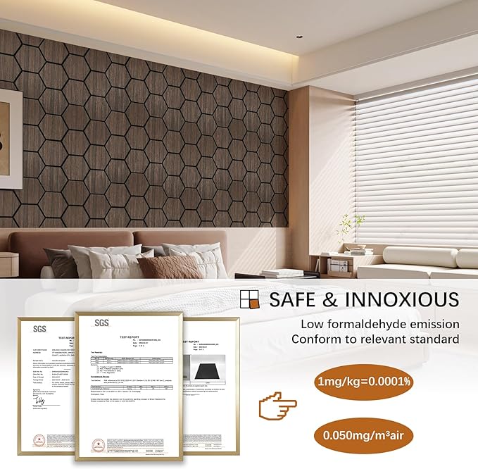 Hexagon Acoustic Wall Panels, Self-Adhesive Sound Absorbing Wall Panel by ARMURO, 4 Pack Covers 19.27 Sq Ft, Peel and Stick Noise Reducing for Home Office Studio Bedroom Wall Decor