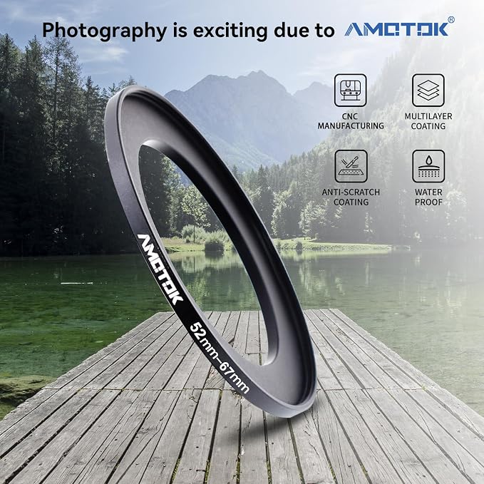 52mm Lens to 67mm Camera Filters Ring Compatible All 52mm Camera Lenses to 67mm - Image 2