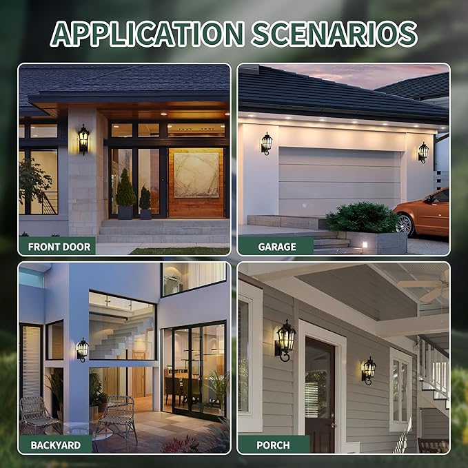 Motion Sensor Dawn to Dusk Outdoor Sensor Light Fixture Waterproof Porch Lights Anti-Rust Exterior Lighting Outdoor Wall Lantern Outside Wall Light for Patio Front Door Garden Garage -2 Pack