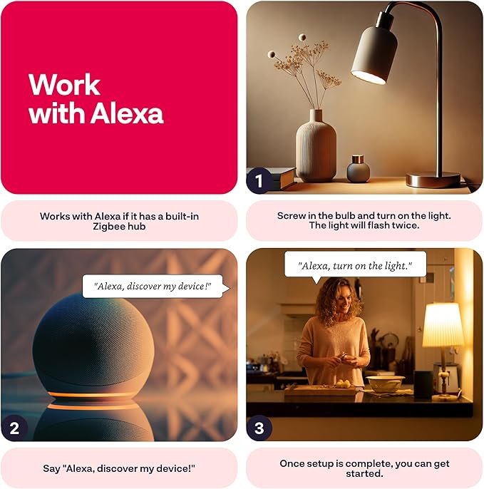 innr Zigbee A19 Smart Bulb, Works with Hue*, Alexa, SmartThings (Hub Required), White & Color, 40% More Brightness, E26 LED Color Changing Light Bulb, Dimmable, 1100 Lumen, 2-Pack