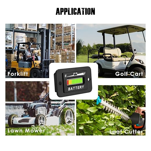 Taikemeti 12-24V LED Battery Level Indicator, Monitoring The Residual Power of The Equipment, Suitable for Lead-Acid Battery-Driven Rv, Forklift, Golf Cart, Leaf Cutter, Etc. (12V-24V)