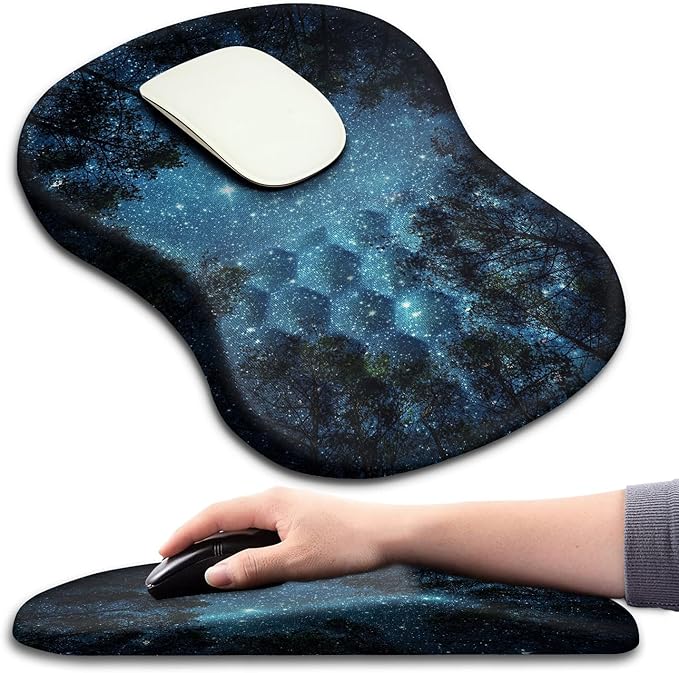 KUOSGM Mouse Pad Wrist Support, Ergonomic Mouse Pad with Massage Dot, Comfortable Computer Mouse Pad for Laptop, Wrist Rest Pain Relief Mousepad with Non-Slip PU Base for Office & Home, 12 x 8 in